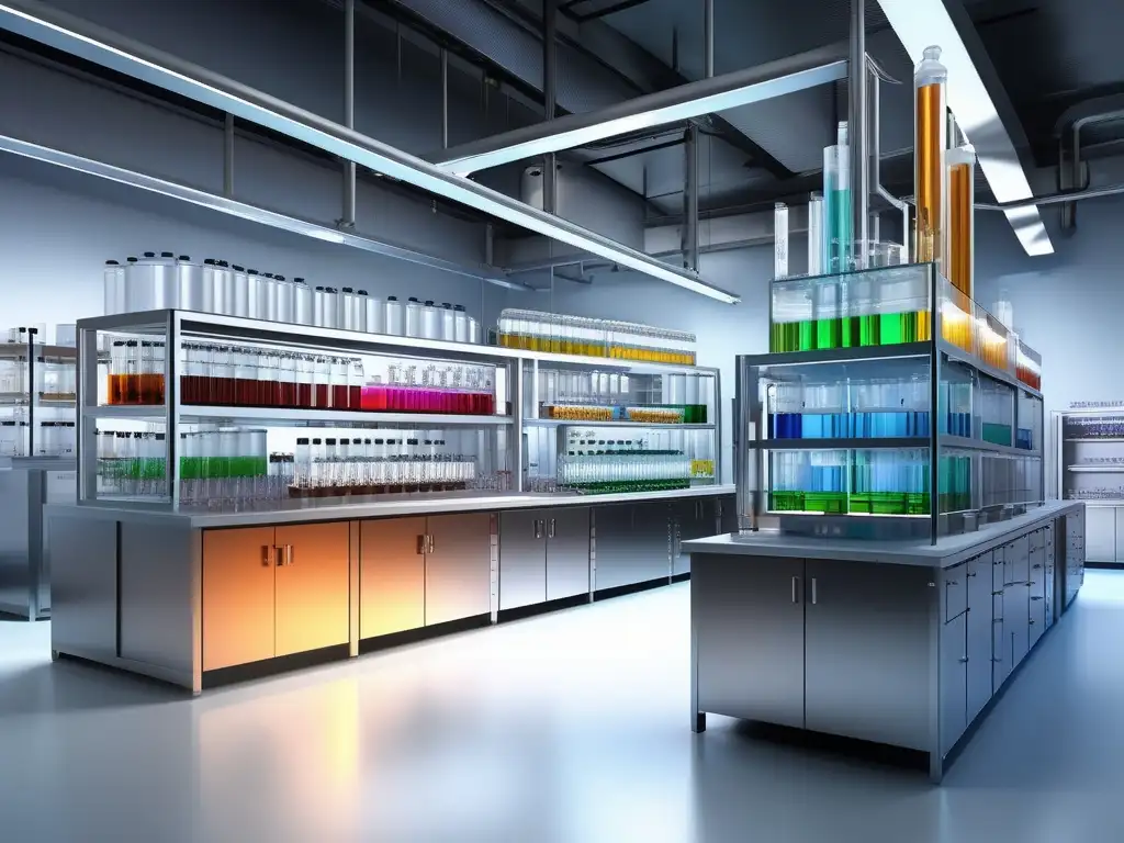 Técnicas de separación en química moderna: Cromatografía avanzada con múltiples columnas, bombas y detectores, detallada y vibrante