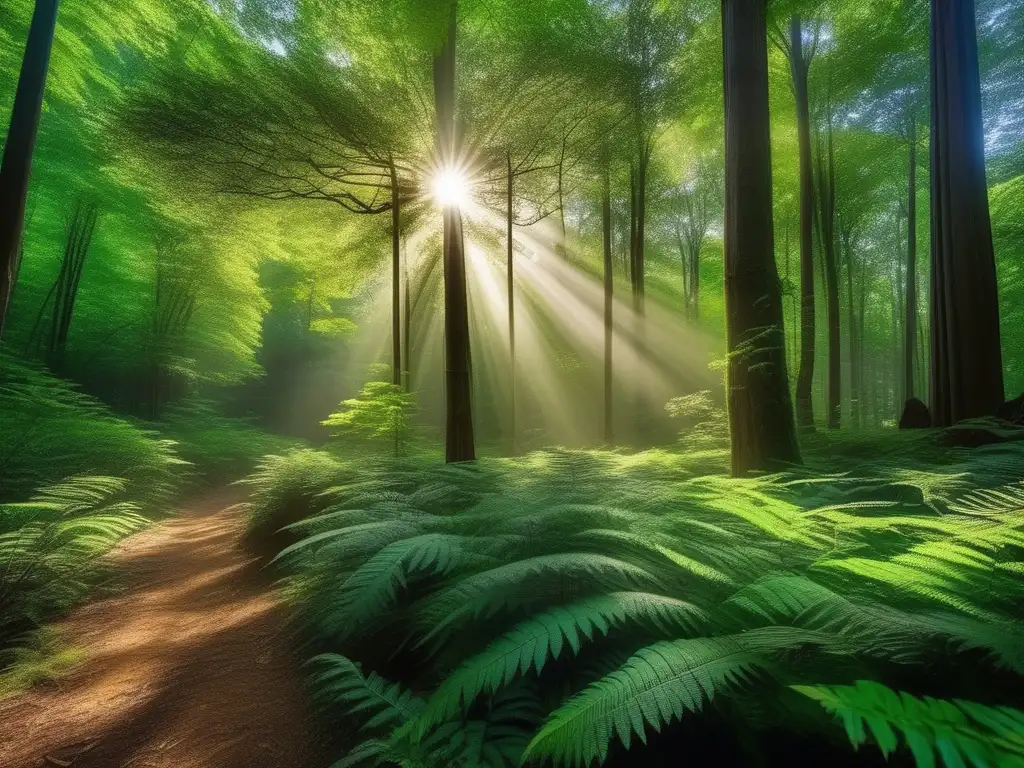 Descubrimientos químicos ambientales revolucionarios: Bosque prístino y vibrante con vida diversa y río cristalino