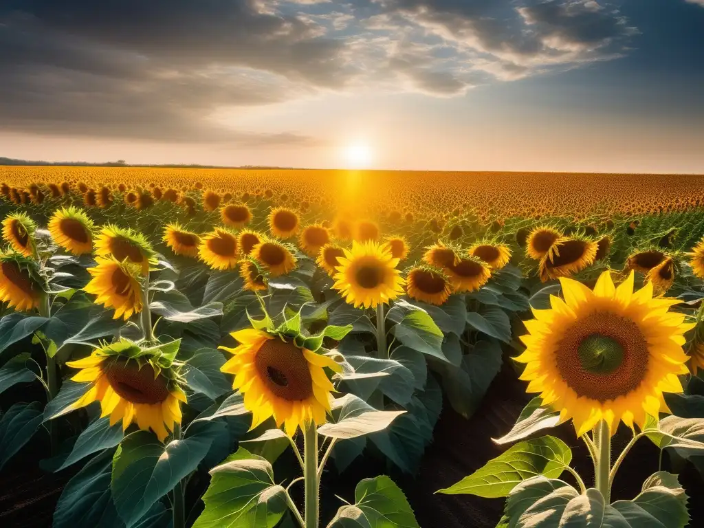 Campo de girasoles, belleza y eficiencia de la energía solar - Energías Alternativas Química Ambiental