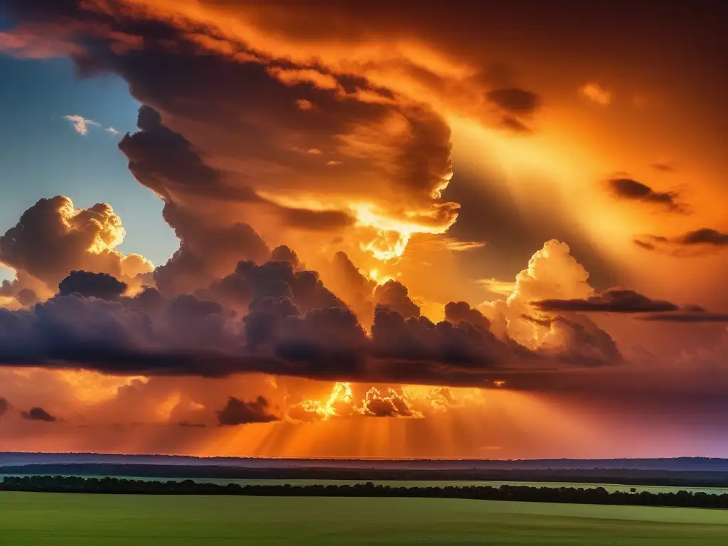 Química atmosférica y meteorología: relación sorprendente en un vibrante cielo al atardecer