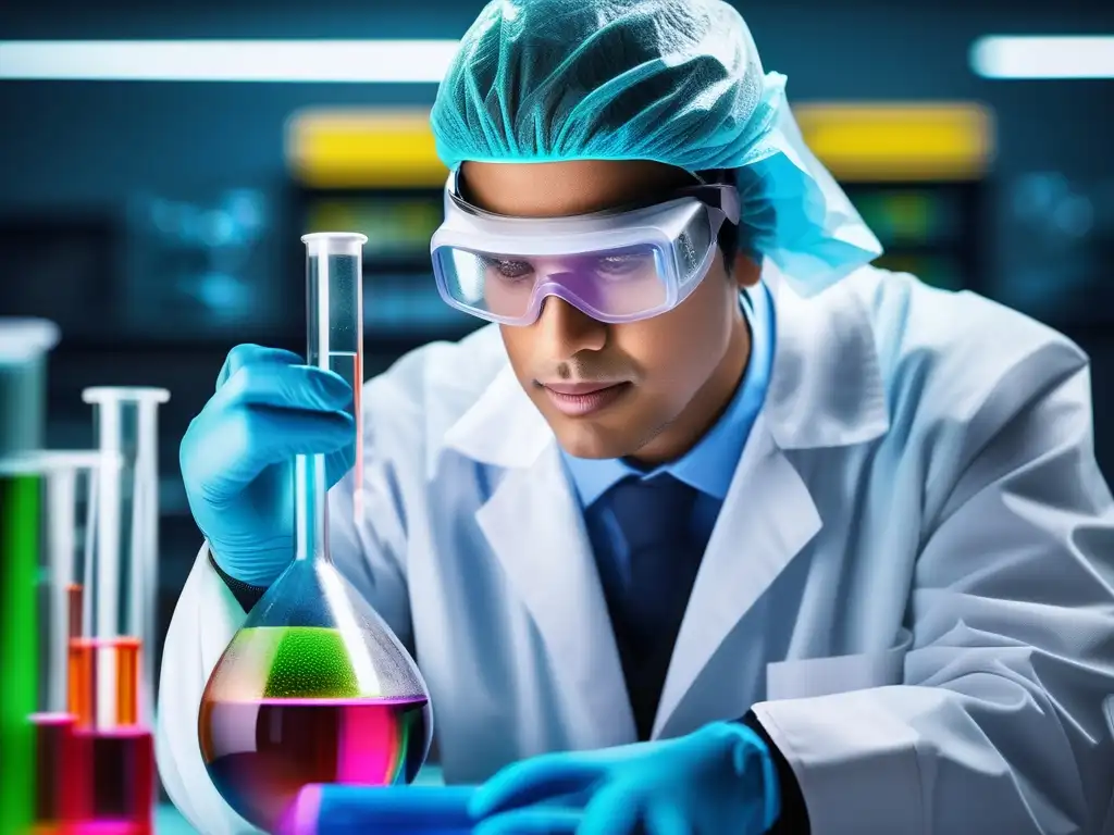 Científico en laboratorio, investigación y desarrollo en la industria química