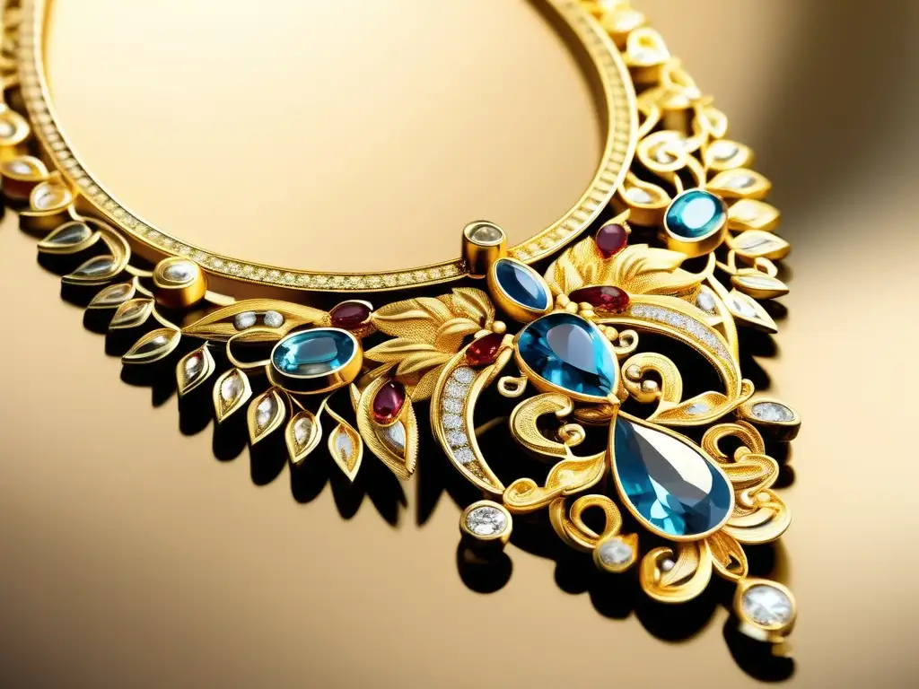 Collar de oro: detalle y belleza en joyería de lujo