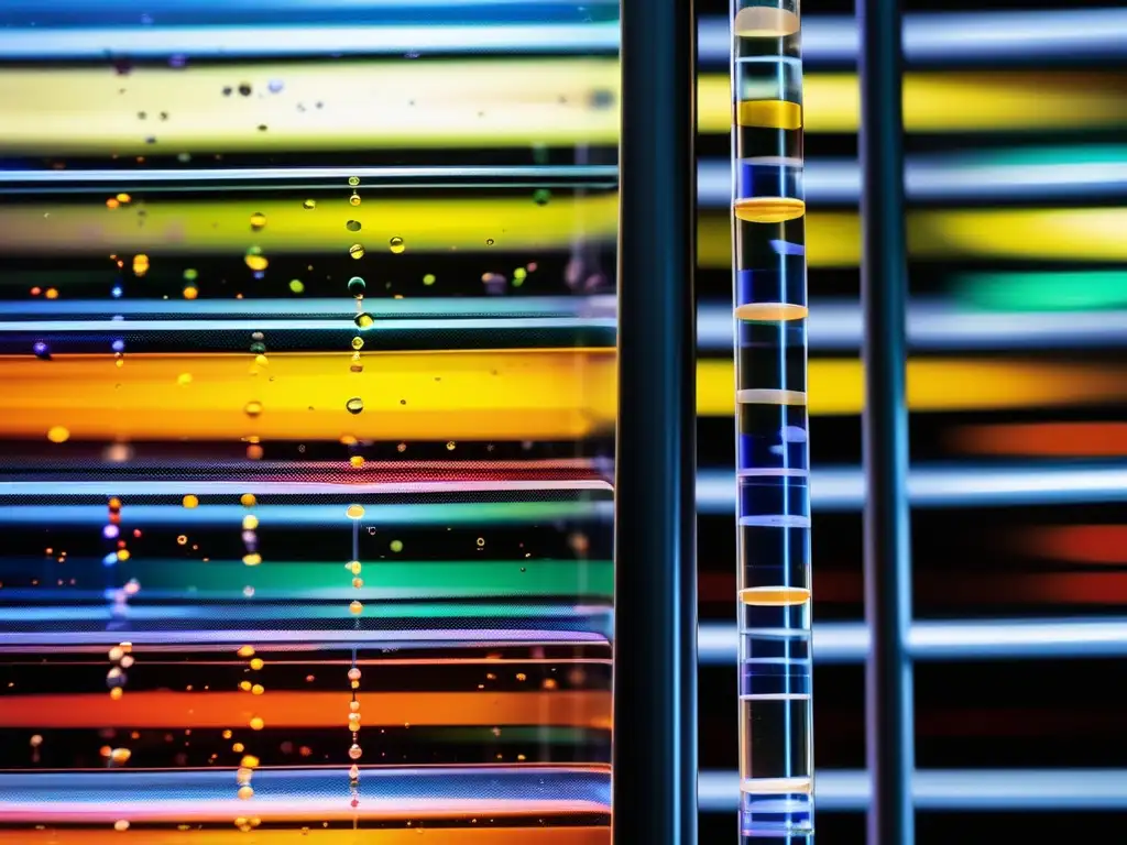 Técnicas de separación química avanzadas: Columna de cromatografía de alta precisión en laboratorio