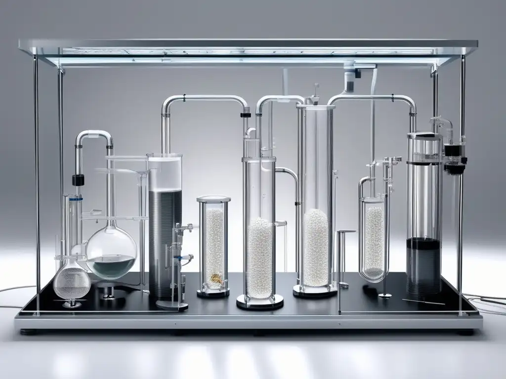 Técnicas de purificación química avanzadas con columna, partículas adsorbentes y sistema de purificación sofisticado