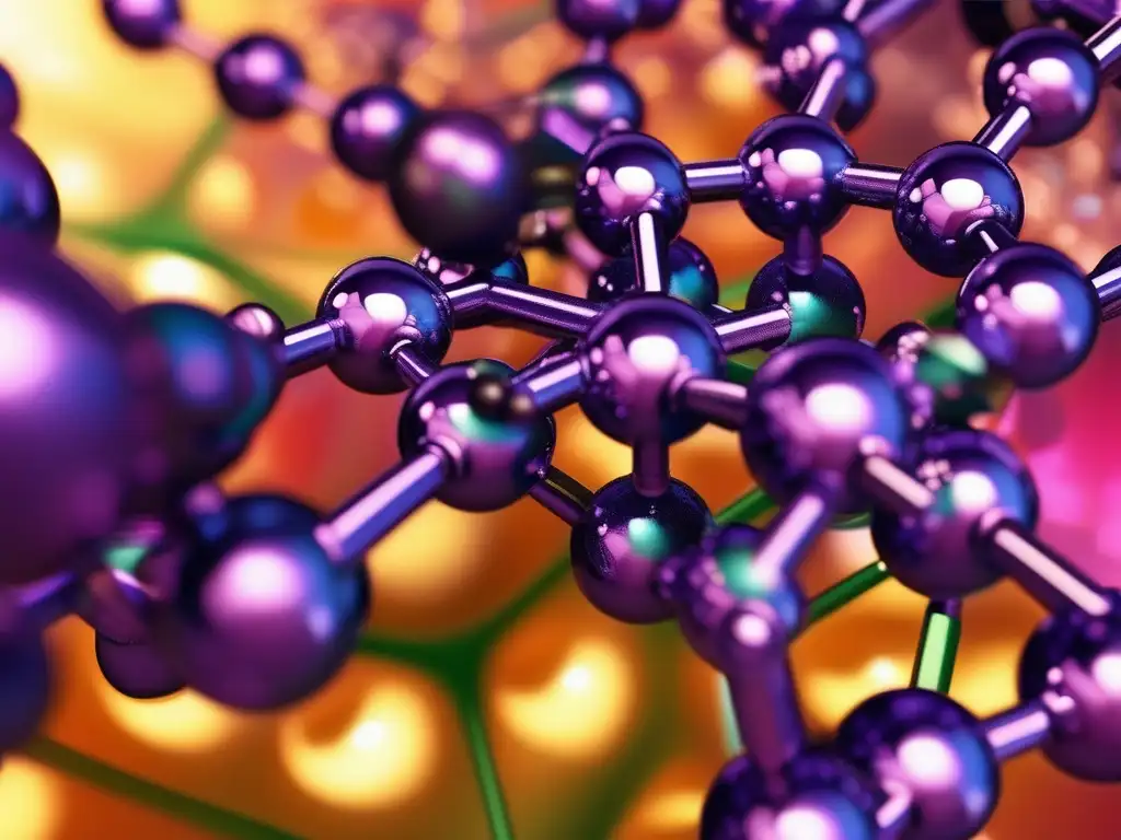 Compuestos de coordinación en petroquímica moderna: estructura tridimensional detallada del complejo químico con ligandos coloridos