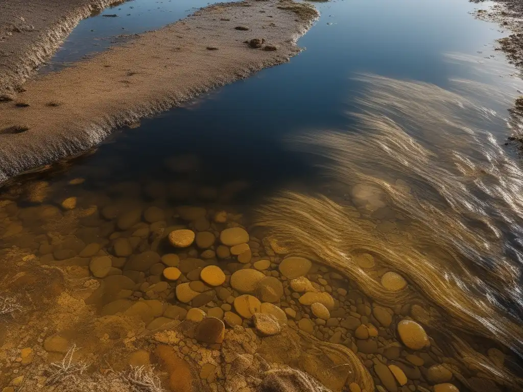 Impacto de la contaminación química en río contaminado