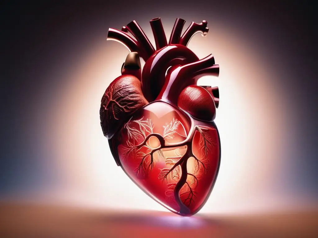 Corazón humano en macrofotografía: importancia de la química en medicamentos cardiacos