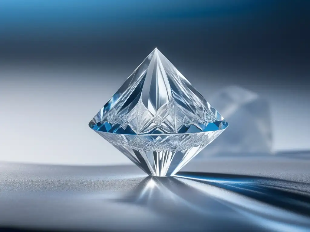 Cristal de hielo transparente simboliza química atmosférica y calentamiento global