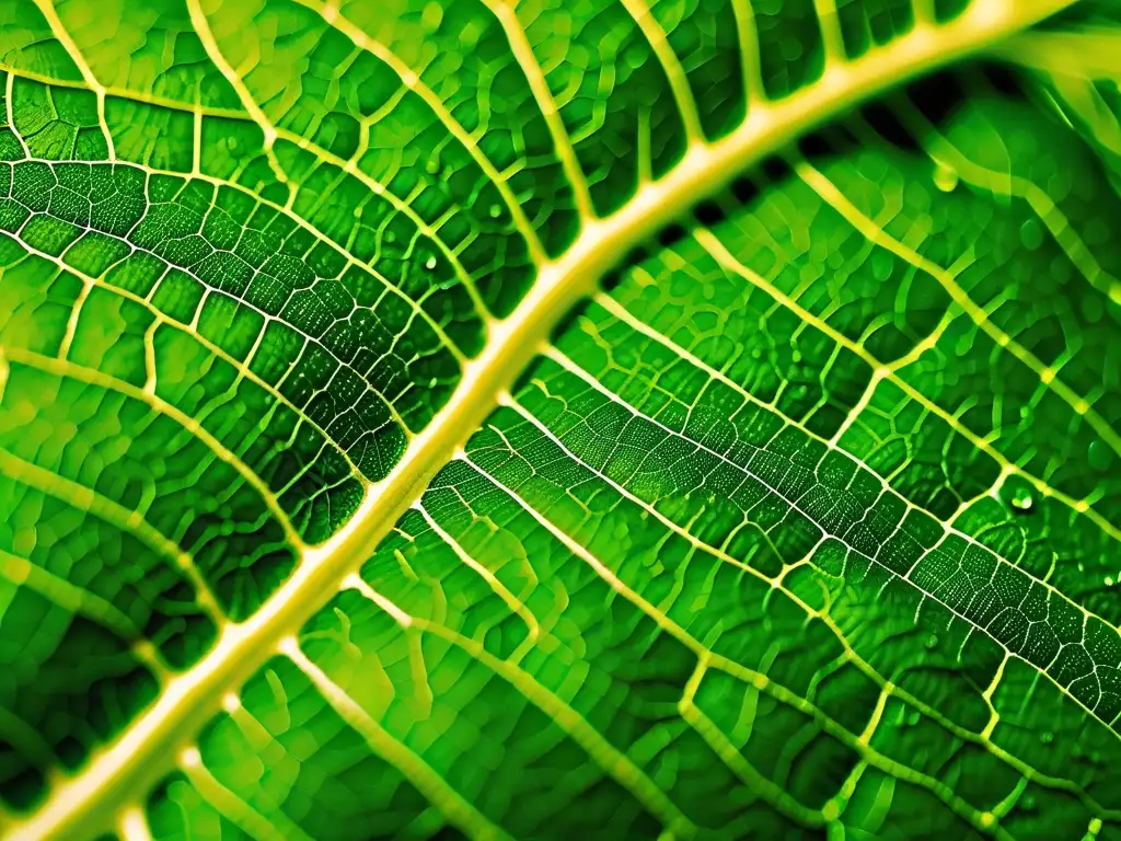 Hoja verde muestra detalles intrincados, patrones y relación naturaleza-ciencia