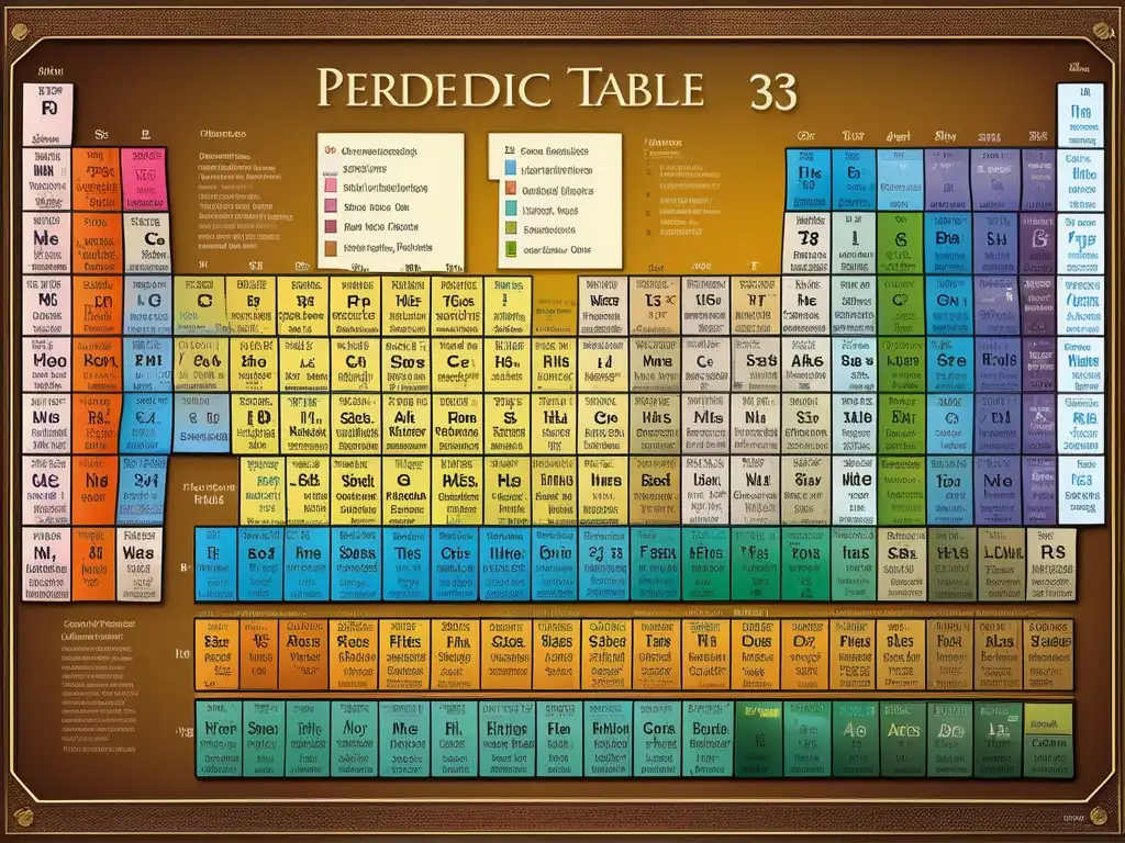 Impactos de la Tabla Periódica: Detalles precisos y textura de elementos en una imagen impresionante