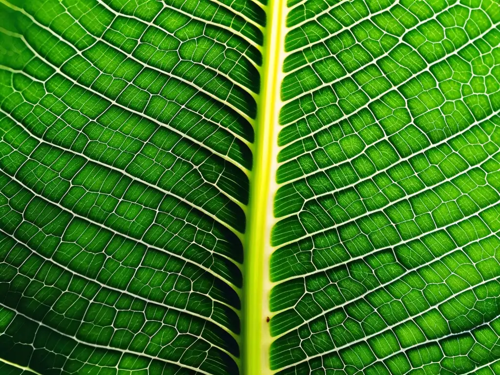 Hoja verde con detalles vibrantes - Química verde y cambio climático