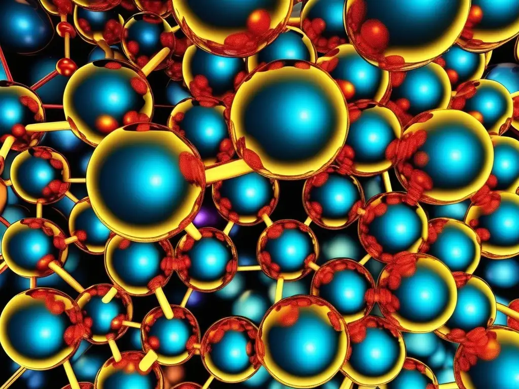 Importancia estructura química: Detallada imagen molecular, resalta colores vibrantes y precisión científica