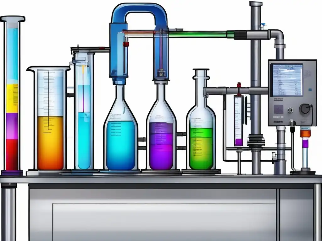 Detalle colorido de cromatografía casera en química