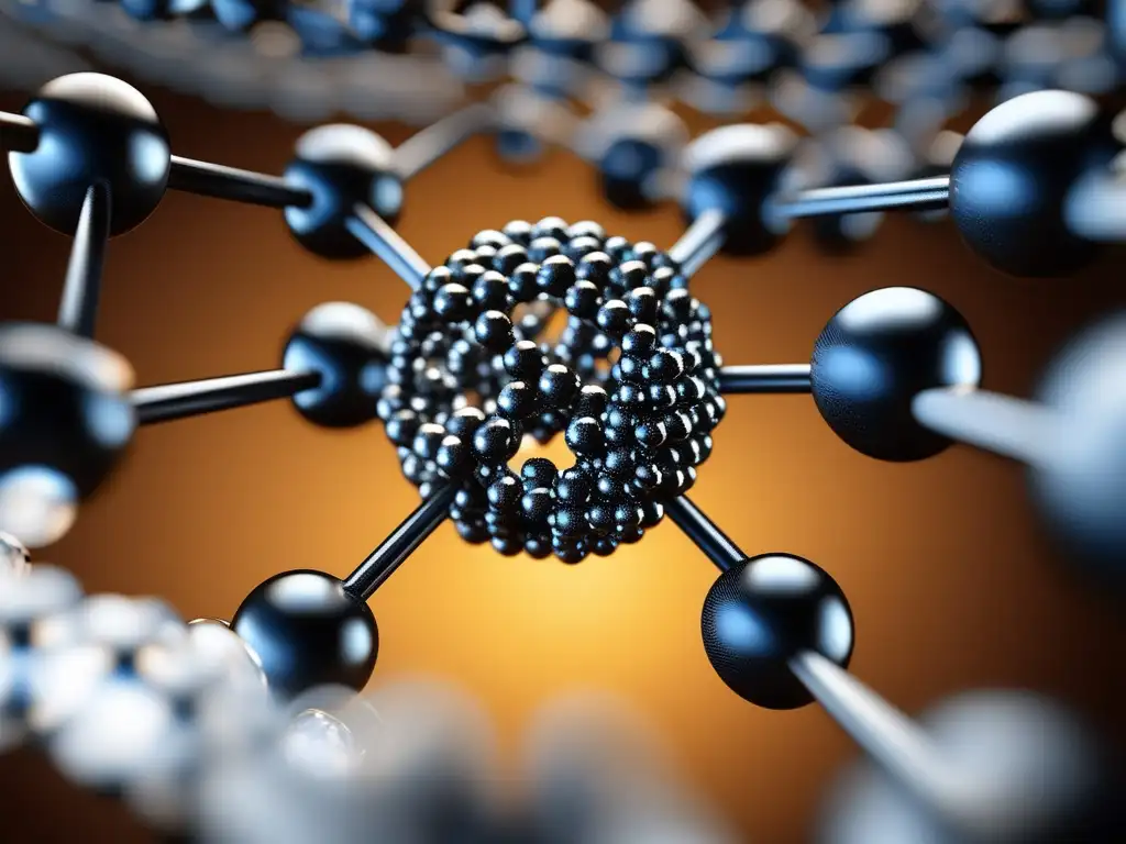 Formación de diamantes bajo presión: estructura molecular detallada con colores y reflejos hipnotizantes