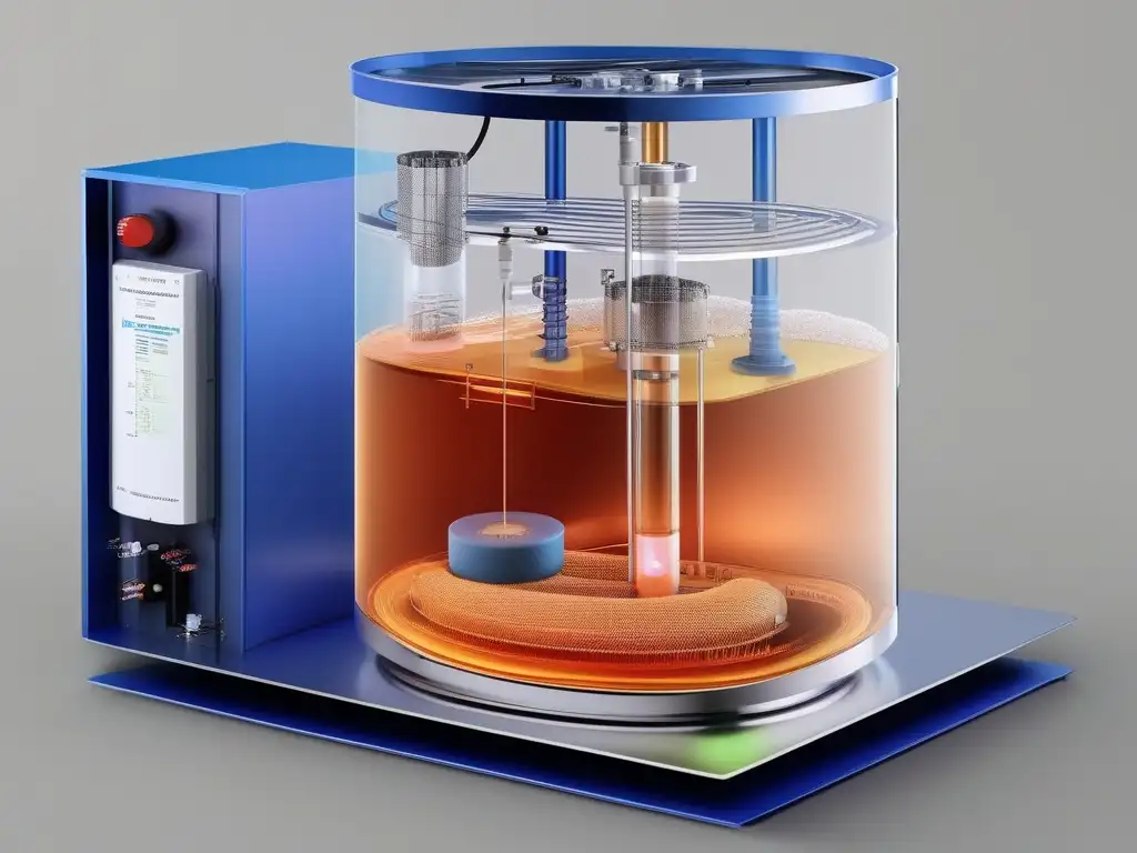 Imagen de celda electroquímica en operación para electroquímica en economía circular