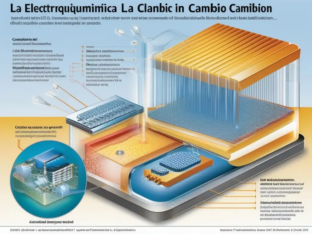 Impacto electroquímica en cambio climático: Celda hightech con reacciones, partículas nanosized y electrodos