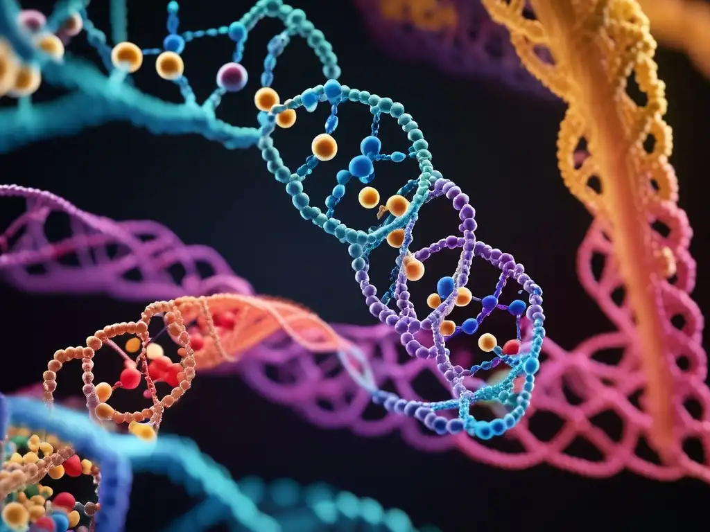 Importancia de las enzimas en la química: Estructura detallada de una enzima en acción, mostrando su sitio activo y su complejidad molecular