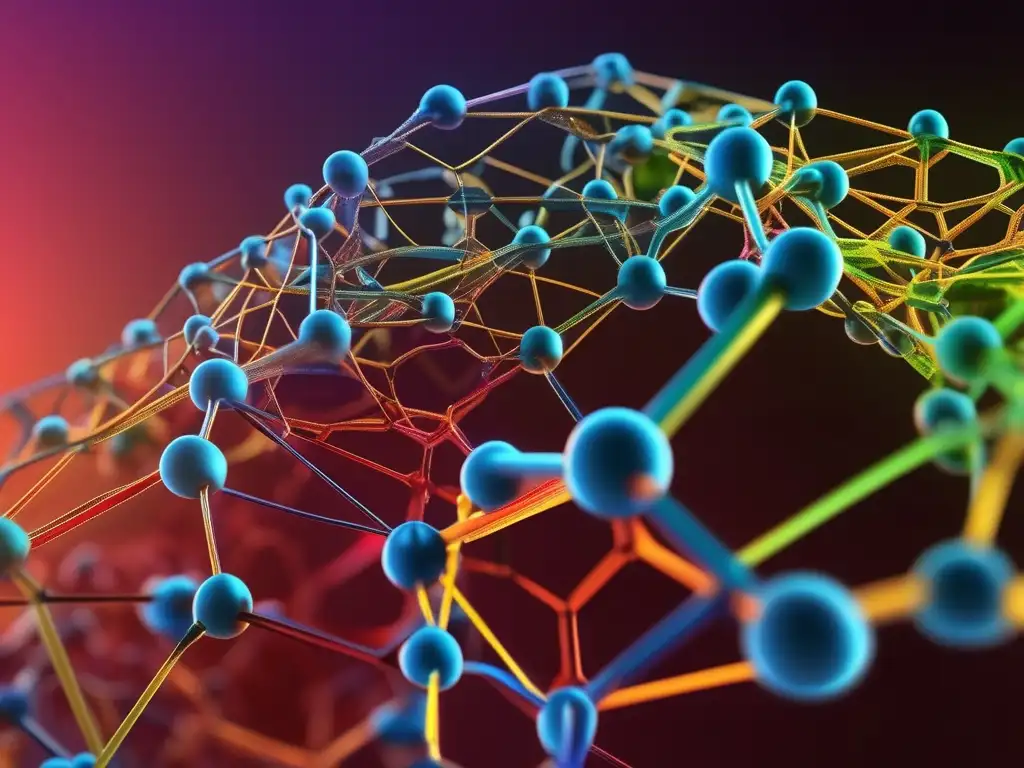 Descubrimientos sobre enzimas bioquímicas: Estructura detallada de una molécula de enzima con colores vibrantes y detalles atómicos