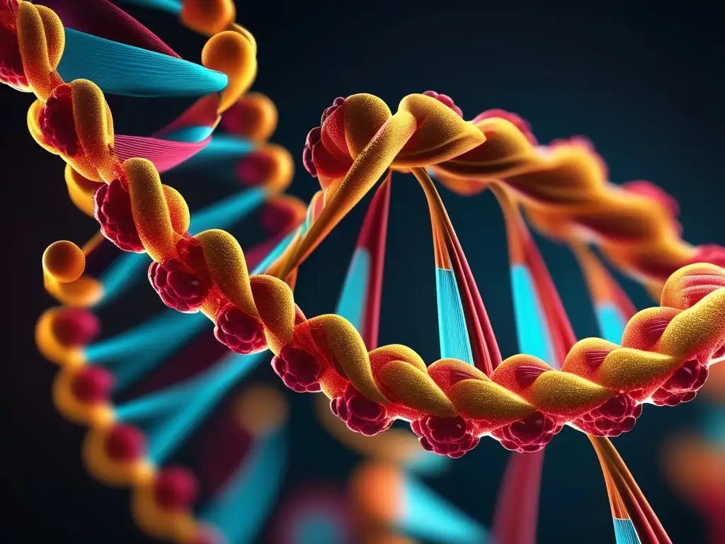 ADN: Estructura de doble hélice, detalle ultradetallado, resolución 8k