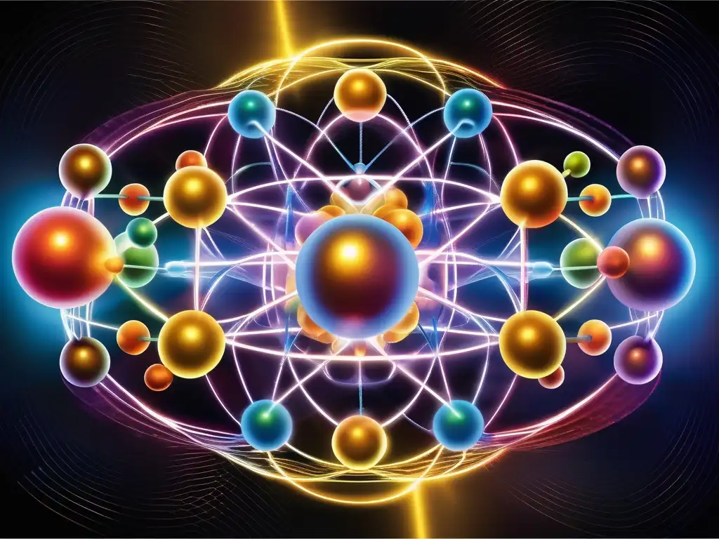 Diseño de la Tabla Periódica: Análisis Profundo - Estructura atómica detallada con colores vibrantes