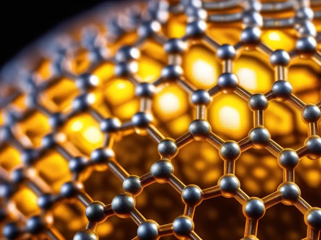 Descubrimientos de no metales en química inorgánica: imagen macro de estructura cristalina detallada, resalta importancia y simetría