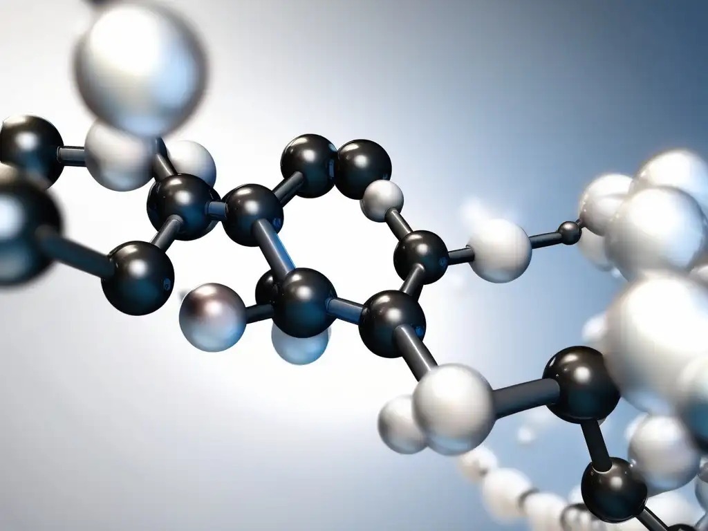 Estructura tridimensional de un alcano, resaltando la importancia en química orgánica