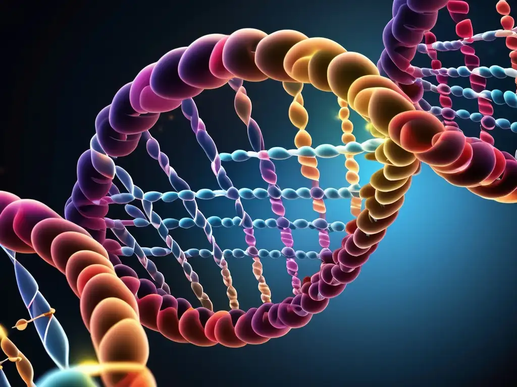 Estructura detallada de ADN, resaltando base nitrogenada y beneficios de la farmacogenómica en medicina