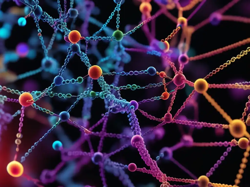 Estructura molecular de una enzima destacando su sitio activo