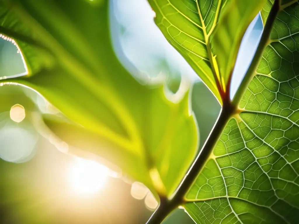 Impacto de la química en el futuro: Bosque verde exuberante, hoja vibrante, procesos moleculares y belleza natural