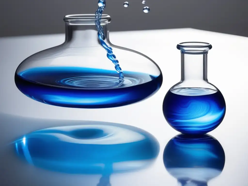 Importancia de la educación química: líquido azul en matraz de laboratorio con efectos visuales