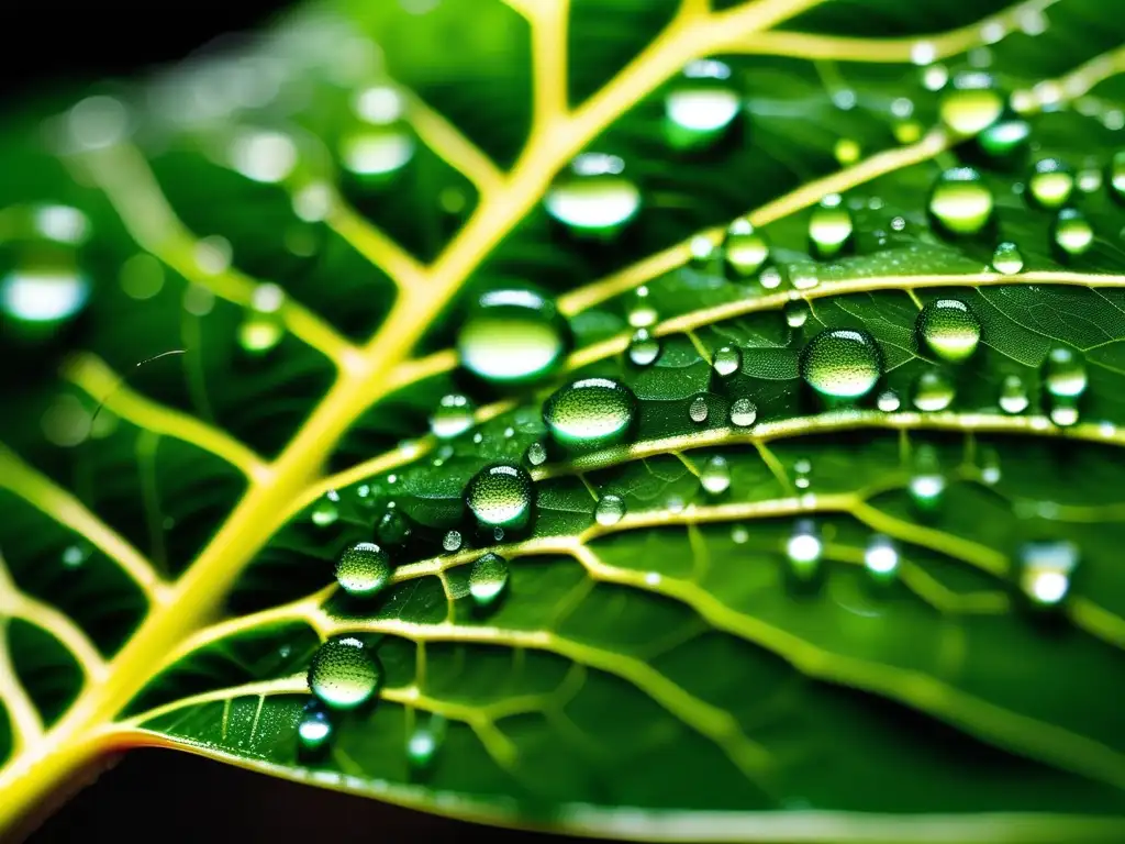 Hoja verde con gotas de rocío: Energías Alternativas y Química Ambiental