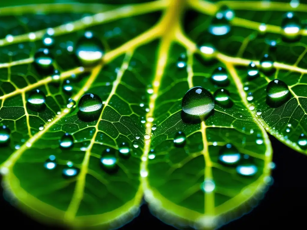 Hoja verde con gotas de rocío: Química Ambiental y Energías Alternativas