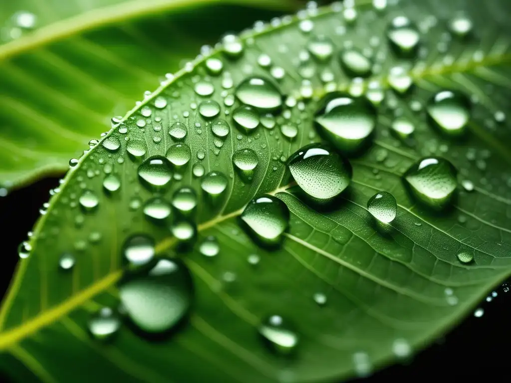 Hoja verde con gotas de agua: Beneficios de la química verde