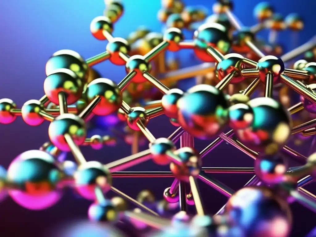 Importancia de los Compuestos de Coordinación en Química: vista macro de un compuesto de coordinación vibrante y complejo