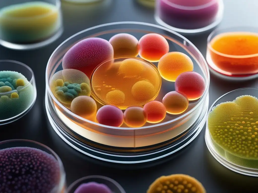 Descubrimiento de la penicilina: Imagen detallada en 8k de un laboratorio con una placa de agar y colonias bacterianas