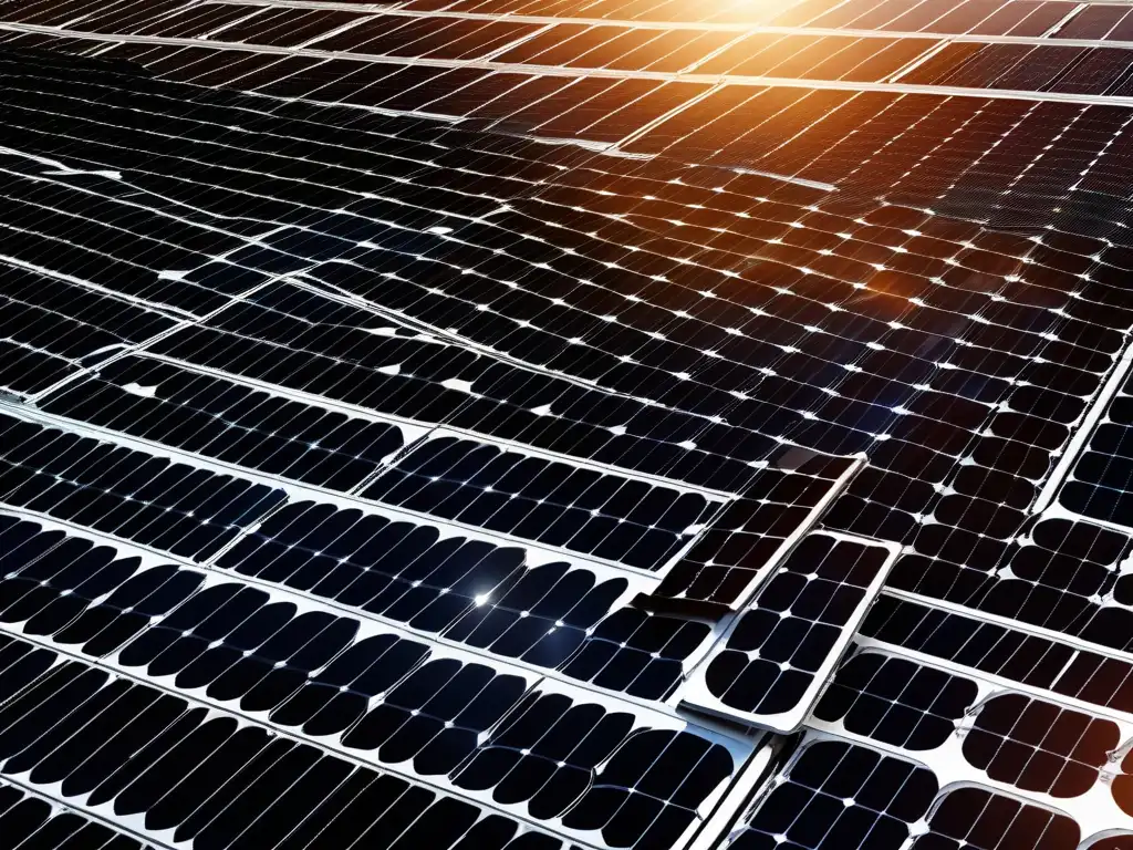 Transformación energética a través de la Química Ambiental: Fotografía en primer plano de un panel solar fotovoltaico