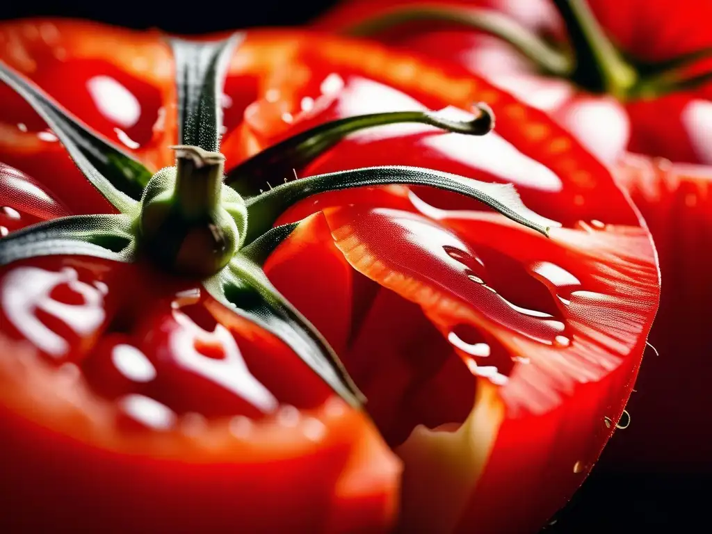 Tomate rojo y su estructura interna: química orgánica en la cocina