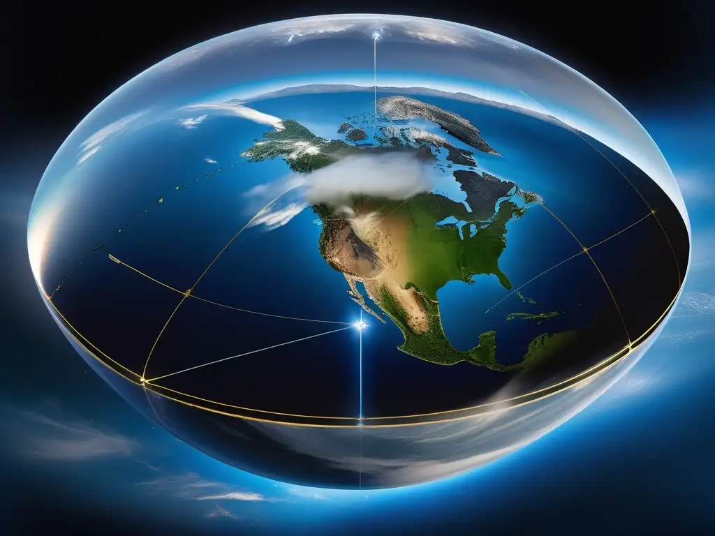 Impactos gases efecto invernadero: Detalle atmosfera terrestre, mostrando influencia gases invernadero y química atmosférica