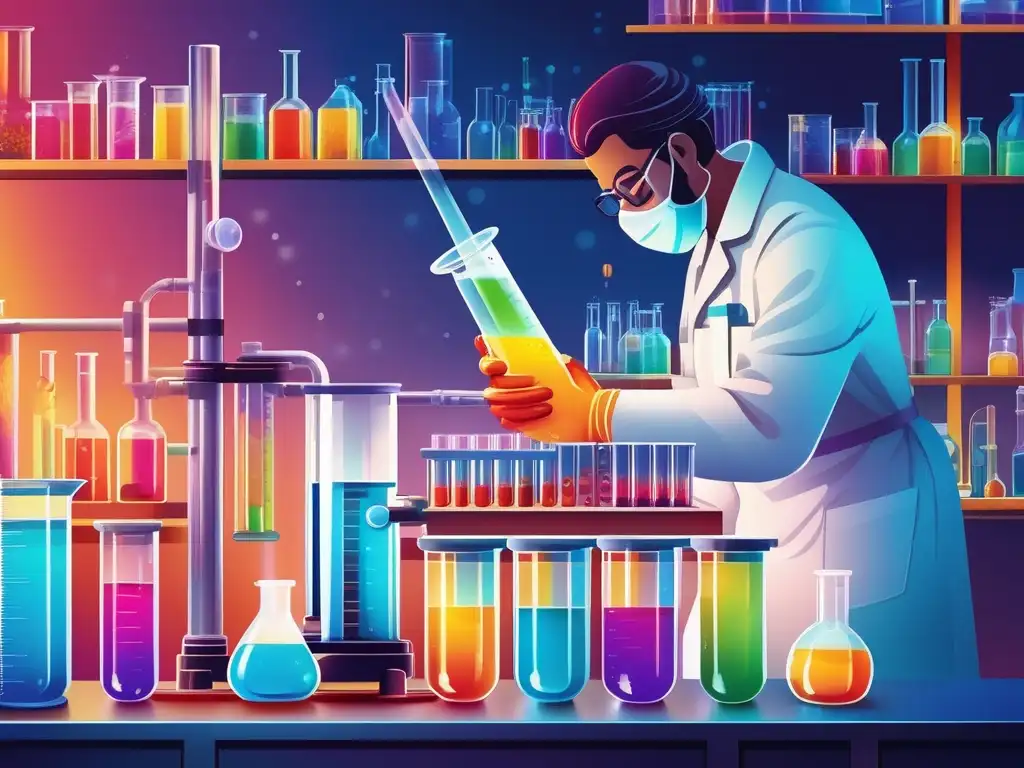 Imagen: Química vitaminas suplementos nutricionales en laboratorio