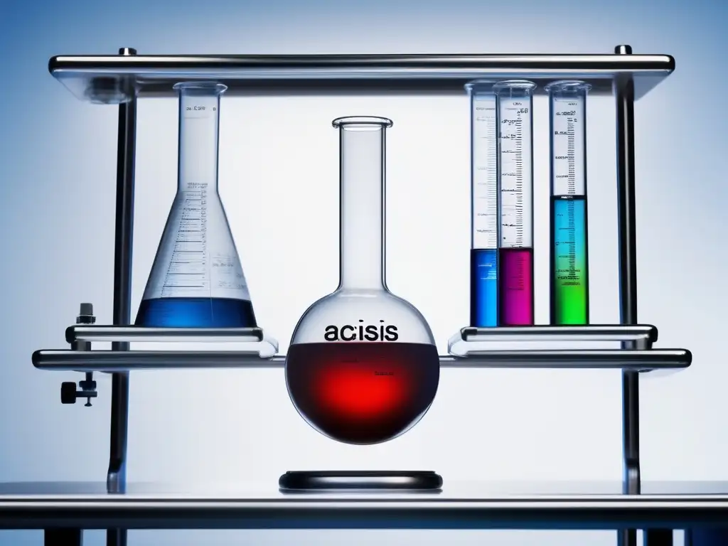 Imagen de una probeta de laboratorio con líquido colorido, demostrando la neutralización de ácidos y bases