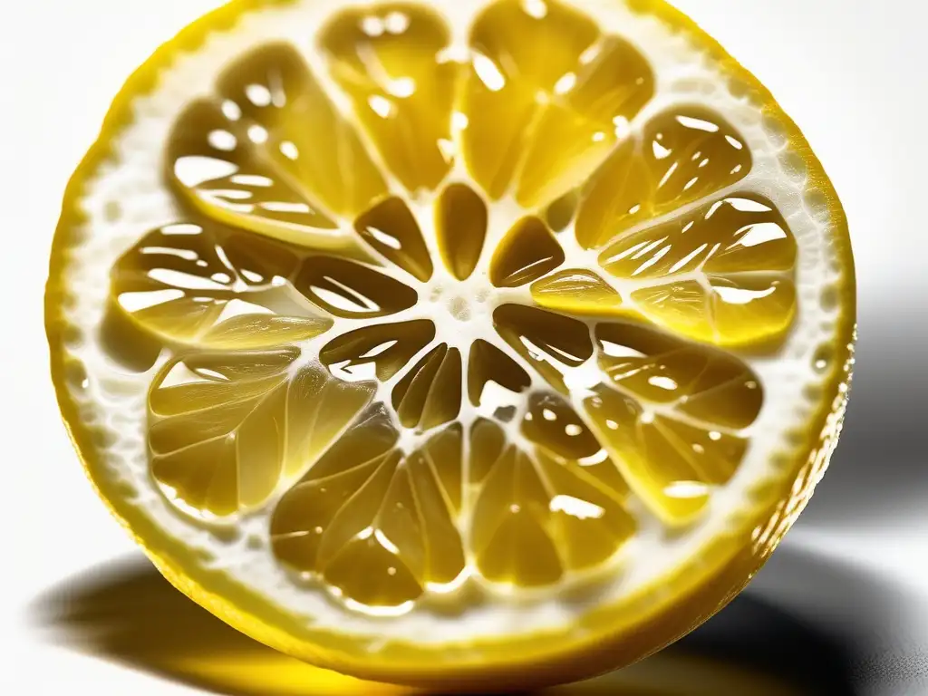 Experimento químico casero con limones en detalle