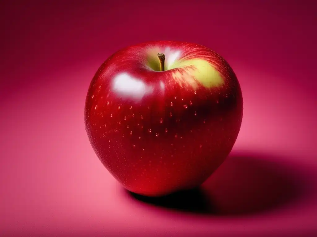 Impacto de los aditivos alimentarios: Detallada imagen de una manzana roja madura, resaltando su frescura y belleza natural