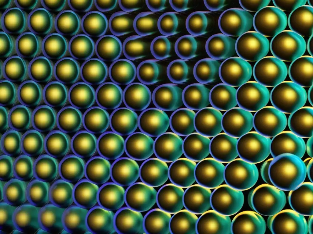 Descubrimientos microscopio electrónico química: Estructura atómica cristalina magnificada y colorida