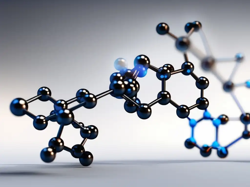 Nomenclatura química orgánica simplificada: Molecula alifática de hidrocarburo, con detalle de átomos de carbono e hidrógeno