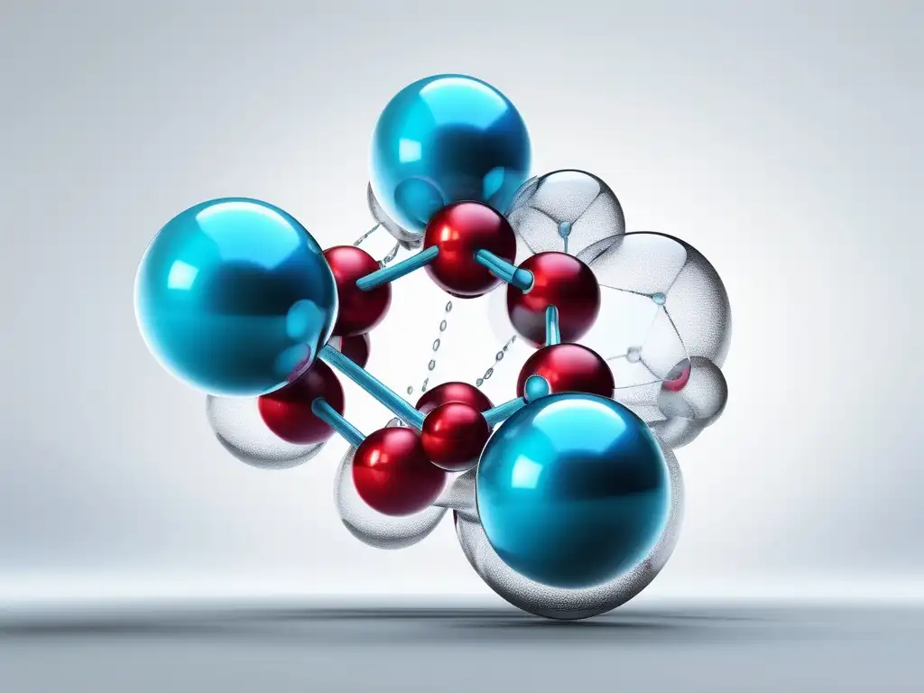 Impacto Estructura Molecular en Química Orgánica: Molécula de agua (H2O) en detalle, mostrando átomos, enlaces y simetría