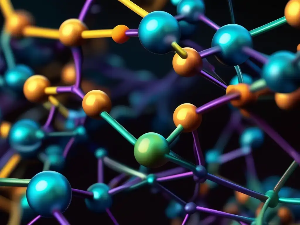 Molecule orgánica detallada en alta resolución, resaltando la complejidad y belleza de la nomenclatura química orgánica