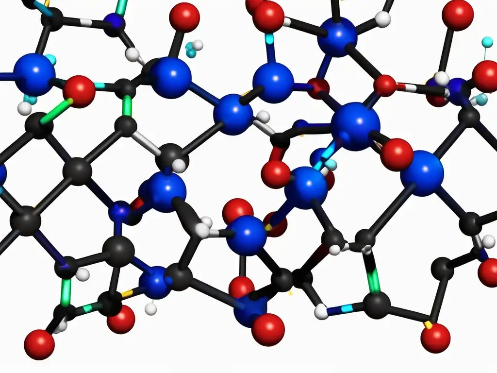 Estructura molecular detallada de un alquino, destacando la importancia en materiales