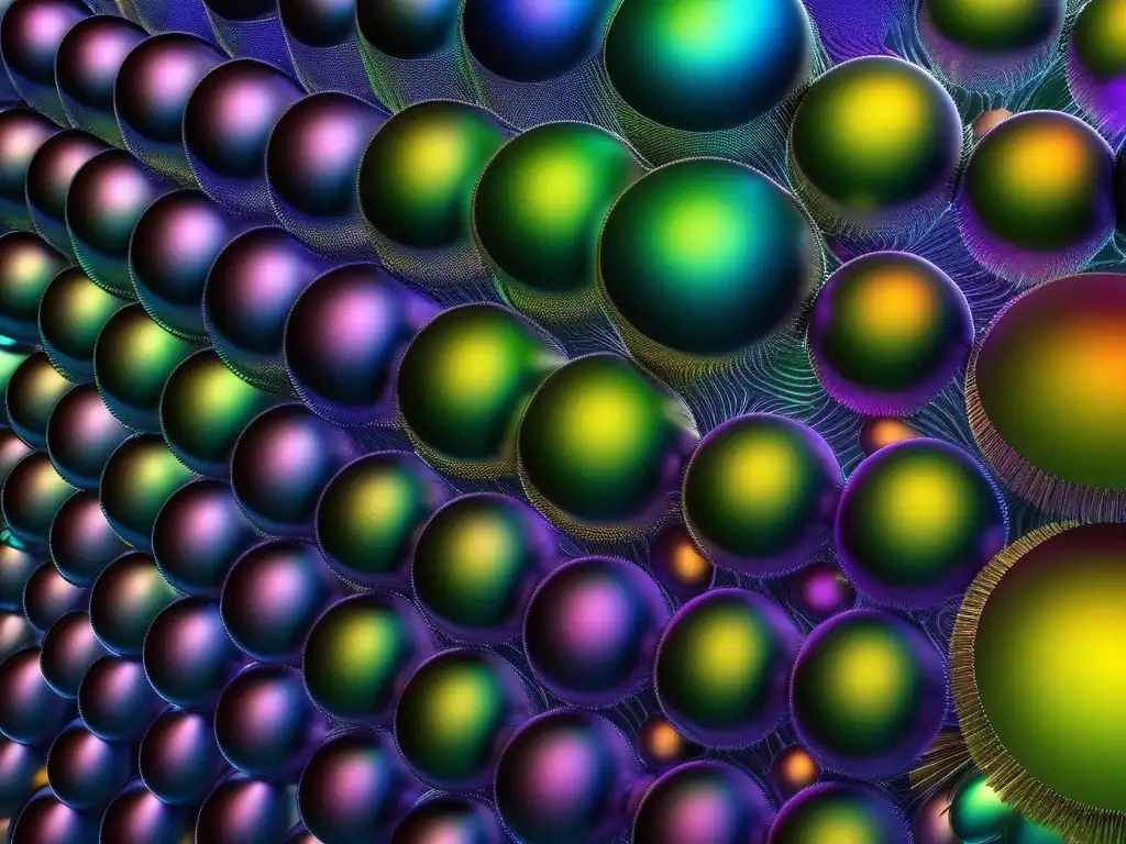 Impacto Nanomateriales en Química Actual: Estructura nanomaterial con brillo metálico, partículas cristalinas interconectadas en un medio transparente