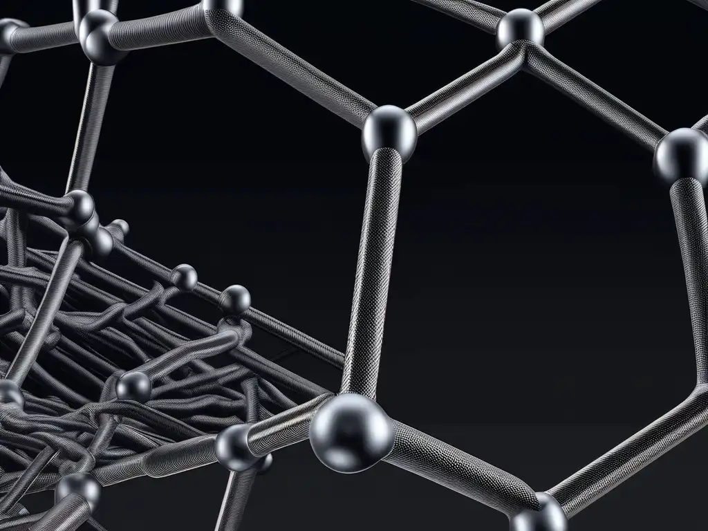 Avances en nanomateriales para petroquímica moderna con detalle de estructura de nanotubo de carbono