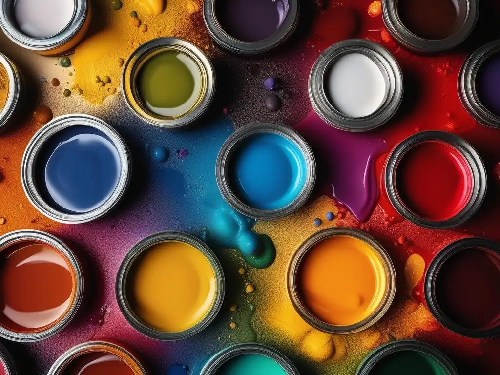 Impacto de la química orgánica en pinturas y tintes: paleta de colores vibrantes y detallada